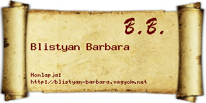 Blistyan Barbara névjegykártya
